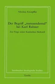 Cover von Der Begriff 'transzendental' bei Karl Rahner