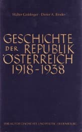 Cover von Geschichte der Republik Österreich 1918-1938