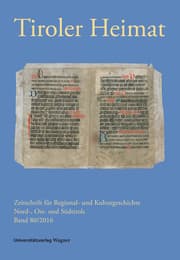 Cover von Tiroler Heimat 80 (2016)