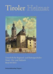 Cover von Tiroler Heimat 85 (2021)