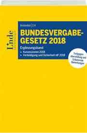Cover von Bundesvergabegesetz 2018 - Ergänzungsband