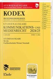 Cover von KODEX Studienausgabe Kommunikations- und Medienrecht 2024/25
