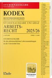 Cover von KODEX Studienausgabe Arbeitsrecht Graz 2025/26
