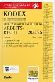 Cover von KODEX Studienausgabe Arbeitsrecht Salzburg 2025/26