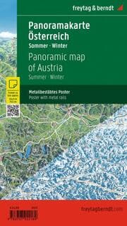 Cover von freytag & berndt Poster Österreich Panoramakarte, Sommer / Winter, metallbestäbt 1:350.000