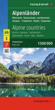 Cover von freytag & berndt Straßenkarte Alpenländer, Österreich - Deutschland - Schweiz - Frankreich - Italien - Slowenien 1:500.000