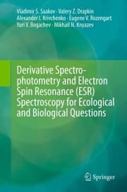 Cover von Derivative Spectrophotometry and Electron Spin Resonance (ESR) Spectroscopy for Ecological and Biological Questions