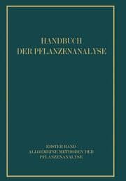 Cover von Allgemeine Methoden der Pflanzenanalyse