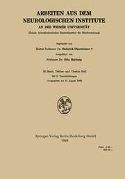 Cover von Arbeiten aus dem Neurologischen Institute an der Wiener Universität