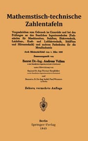 Cover von Mathematisch-technische Zahlentafeln