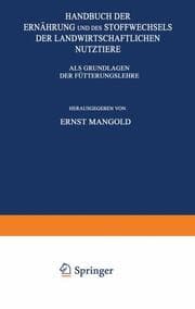Cover von Handbuch der Ernährung und des Stoffwechsels der Landwirtschaftlichen Nutztiere
