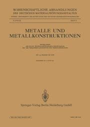 Cover von Metalle und Metallkonstruktionen