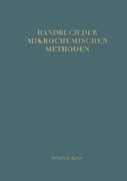 Cover von Handbuch der Mikrochemischen Methoden