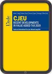 Cover von CJEU - Recent Developments in Value Added Tax 2019