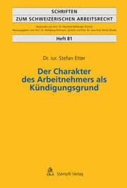 Cover von Der Charakter des Arbeitnehmers als Kündigungsgrund
