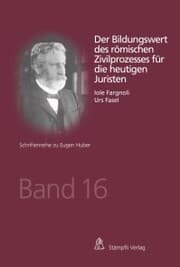 Cover von Der Bildungswert des römischen Zivilprozesses für die heutigen Juristen