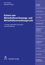 Cover von Erlasse zum Wirtschaftsverfassungs- und Wirtschaftsverwaltungsrecht