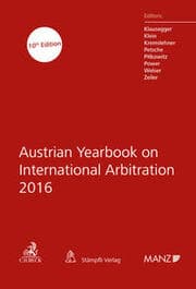 Cover von Austrian Yearbook on International Arbitration 2016