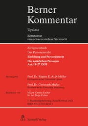 Cover von Die natürlichen Personen, Art. 11-27 ZGB, 5. Ergänzungslieferung