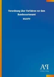Cover von Verordnung über Verfahren vor dem Bundessortenamt