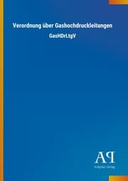 Cover von Verordnung über Gashochdruckleitungen