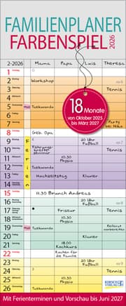 Cover von Familienplaner Farbenspiel 18 Monate 2026/2027