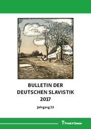 Cover von Bulletin der Deutschen Slavistik 2017