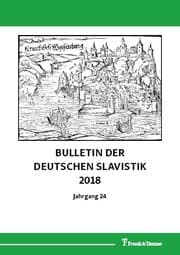 Cover von Bulletin der Deutschen Slavistik 2018