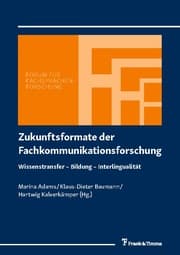 Cover von Zukunftsformate der Fachkommunikationsforschung
