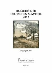 Cover von Bulletin der Deutschen Slavistik 2017