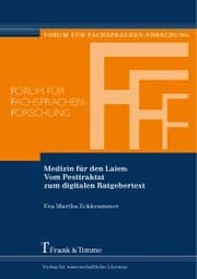 Cover von Medizin für den Laien: Vom Pesttraktat zum digitalen Ratgebertext