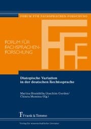 Cover von Diatopische Variation in der deutschen Rechtssprache