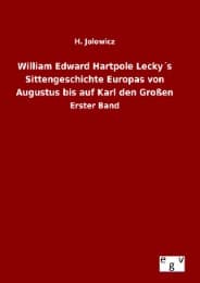 Cover von William Edward Hartpole Lecky's Sittengeschichte Europas von Augustus bis auf Karl den Großen