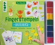 Cover von Fingerstempeln. Bastelblock mit Stempelfarbe