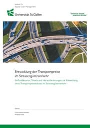 Cover von Entwicklung der Transportpreise im Strassengüterverkehr. Einflussfaktoren, Trends und Herausforderungen zur Entwicklung eines Transportpreisindexes im Strassengüterverkehr