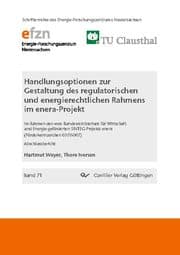 Cover von Handlungsoptionen zur Gestaltung des regulatorischen und energierechtlichen Rahmens im enera-Projekt