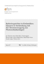 Cover von Batteriespeicher in Einfamilienhäusern in Verbindung mit der Stromerzeugung aus Photovoltaikanlagen