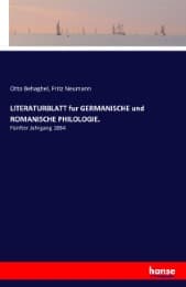 Cover von LITERATURBLATT fur GERMANISCHE und ROMANISCHE PHILOLOGIE.