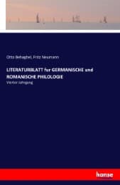 Cover von LITERATURBLATT fur GERMANISCHE und ROMANISCHE PHILOLOGIE