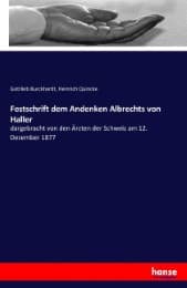 Cover von Festschrift dem Andenken Albrechts von Haller