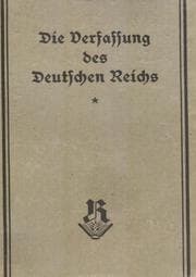 Cover von Die Weimarer Verfassung (Originalausgabe 1919)