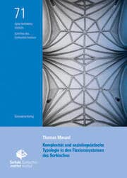Cover von Komplexität und soziolinguistische Typologie in den Flexionssystemen des Sorbischen