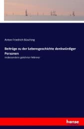 Cover von Beiträge zu der Lebensgeschichte denkwürdiger Personen