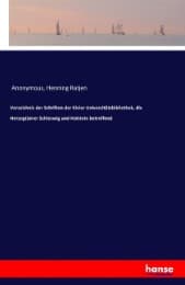 Cover von Verzeichnis der Schriften der Kieler Universitätsbibliothek, die Herzogtümer Schleswig und Holstein betreffend
