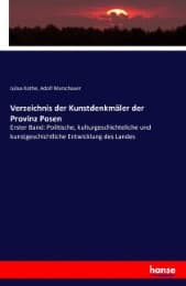 Cover von Verzeichnis der Kunstdenkmäler der Provinz Posen