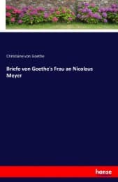 Cover von Briefe von Goethe's Frau an Nicolaus Meyer