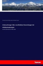 Cover von Untersuchungen über verschiedene Anwendungen der Infinitesimalanalysis