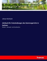 Cover von Jahrbuch für Entscheidungen des Kammergerichts in Sachsen