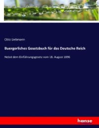 Cover von Buergerliches Gesetzbuch für das Deutsche Reich