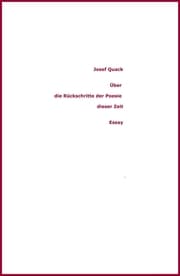 Cover von Über die Rückschritte der Poesie dieser Zeit